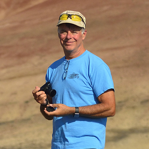 Dave stands in the Painted Hills