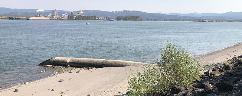 pipe draining stormwater directly into the Columbia River