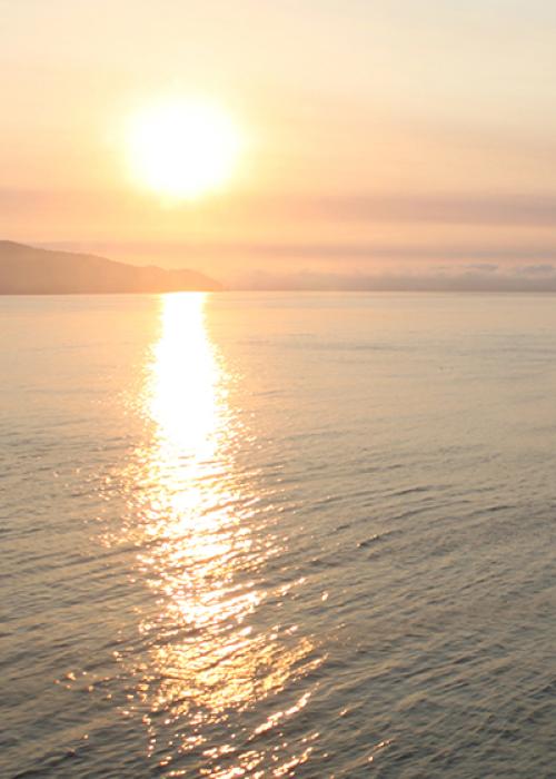 sunset over the Columbia River